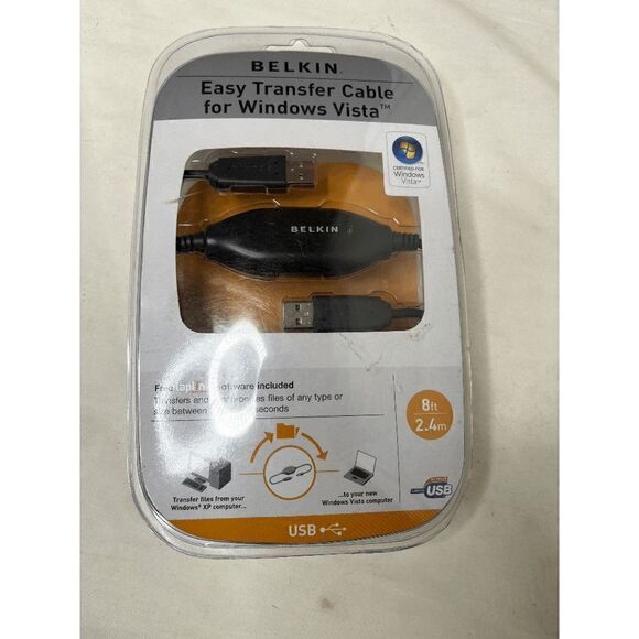 NEW Belkin Easy Transfer Cable for windows Vista 8ft including software - Picture 1 of 6